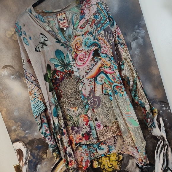 Johnny Was Tops - Johnny Was Multicolor Bohemian Long Sleeve Top